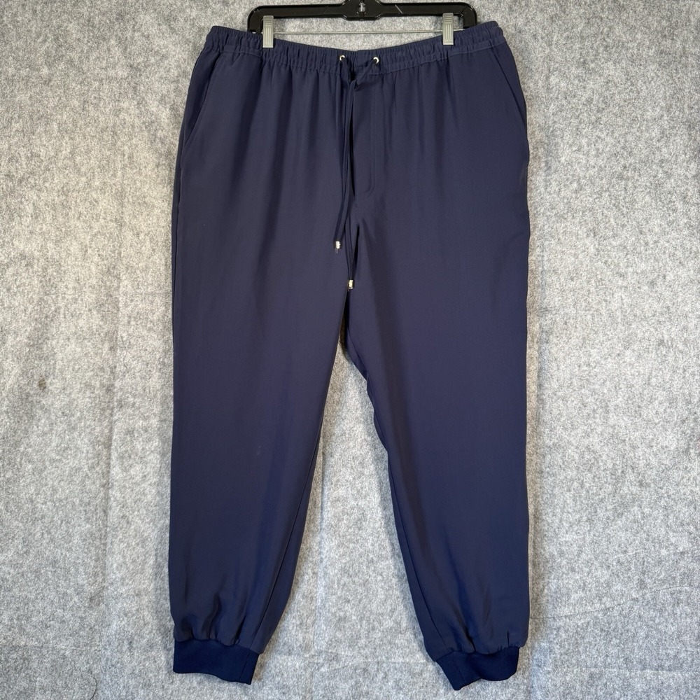 Lauren Ralph Lauren Cuffed Jogger Pants Womens 16 Black Label Blue Loungewear